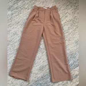 Caramel Brown A&F Sloane Tailored Wide Leg Pants